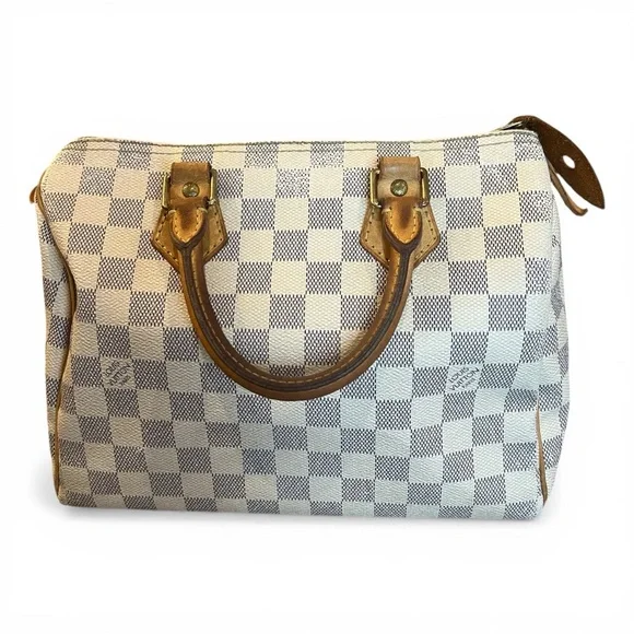 LV Speedy 25 Damier AzurAuthentic Louis Vuitton Satchelwith COA